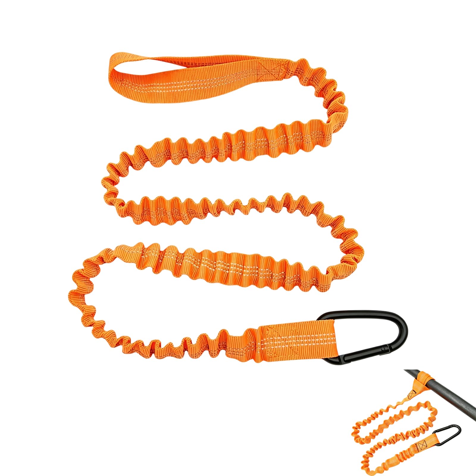 Rndqw 1Pcs Kayak Paddle Leash, Lightweight Wear-Resistant Paddle Board Leash, Waterproof and Sun Resistant Kayaking Accessories, Suitable for Water Sports Kayaking and Canoeing (Orange)