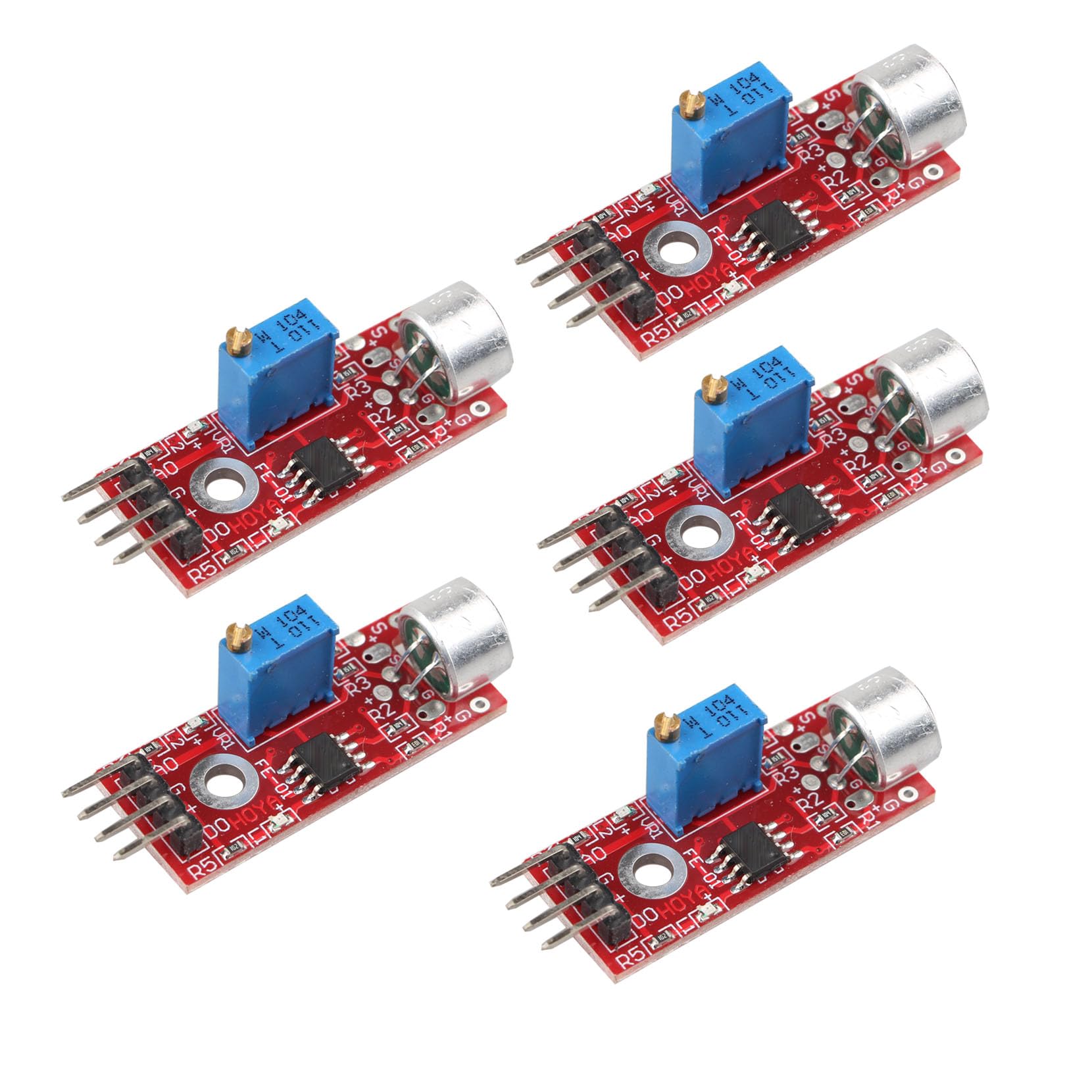 Jopto 5PCS KY-037 High Sensitivity Microphone Sound Voice Detection Sensor Module Compatible with Arduino Raspberry Pi AVR PIC