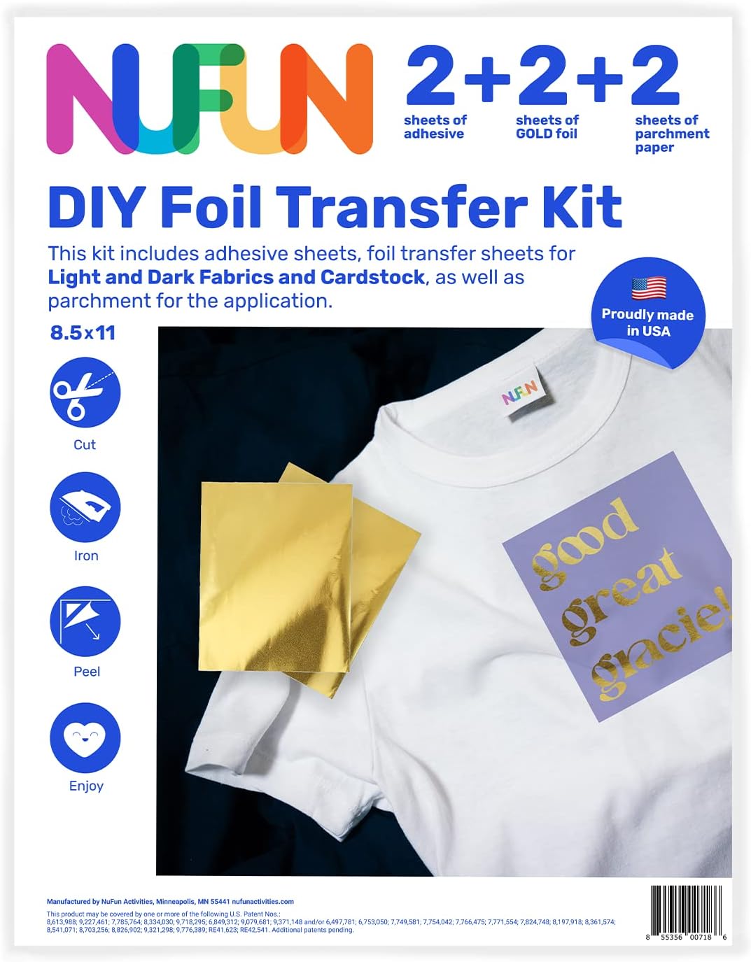 Nufun Activities Foil Transfer Sheets 8.25" x 11" Kits for