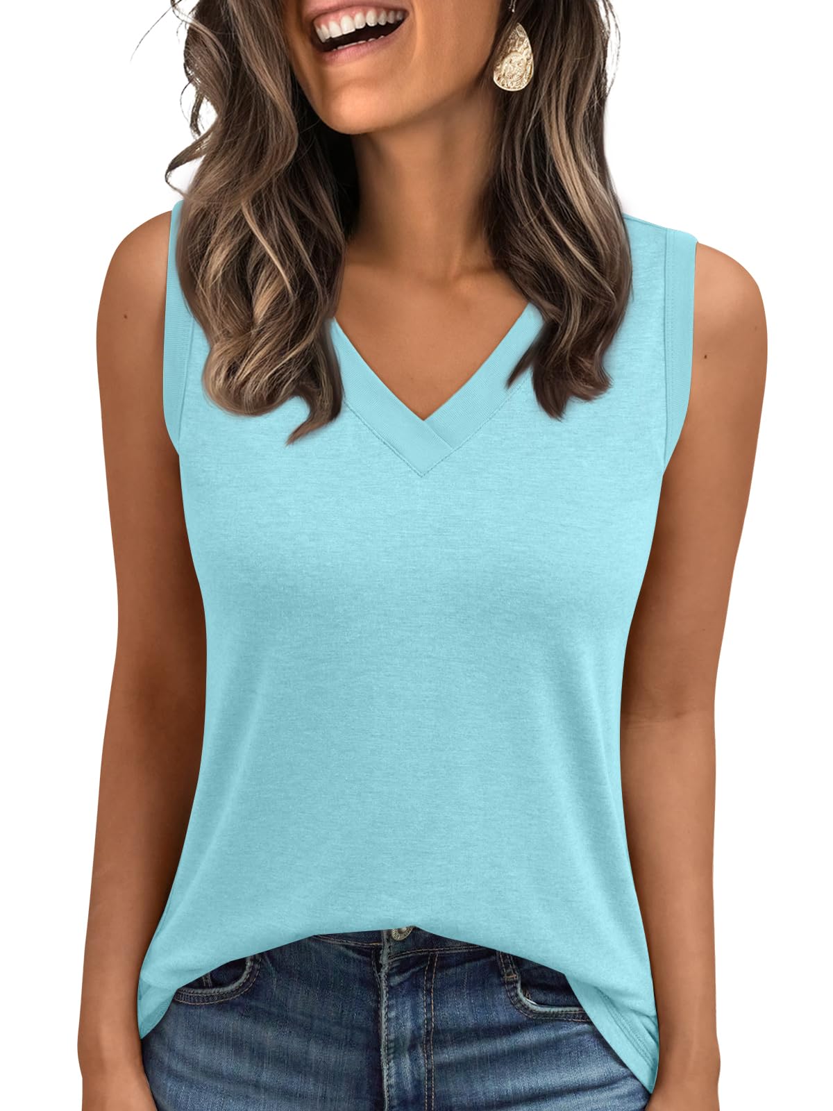 AUTOMET Tank Top Women Summer 2026 Casual Spring V Neck Sleeveless Tee Shirt Basic Trendy Beach Vacation Outfits Clothes