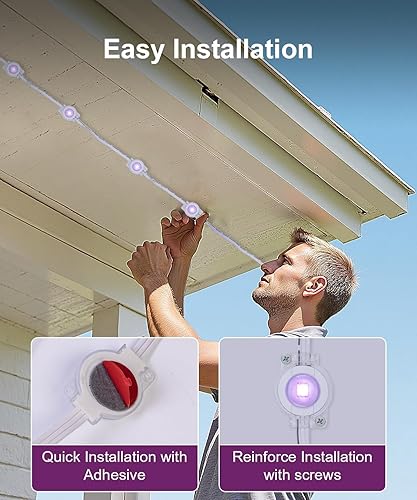 Miniatura 8 de Luces permanentes al aire libre para casa, 100 pies RGB+IC decoración inteligente al aire libre, modos de escena de bricolaje, aplicacióncontrol