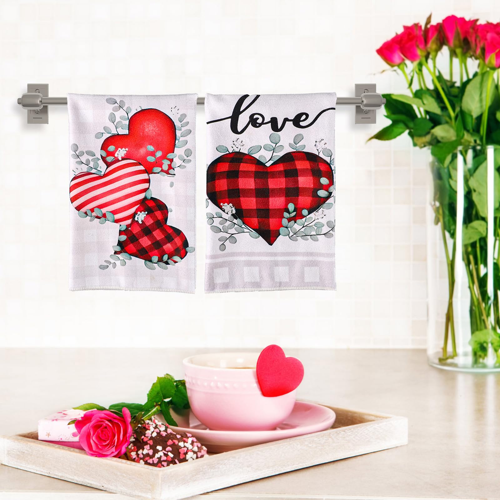 Strofinacci San Valentino Asciugamani Da Cucina A Cuore San Valentino