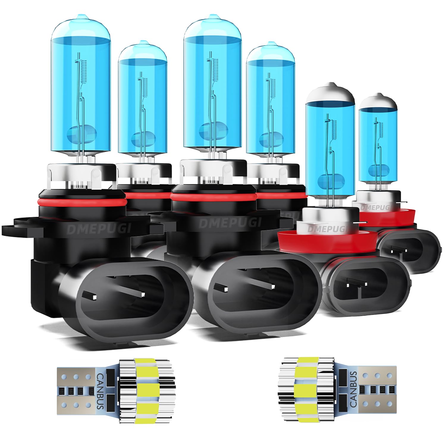 headlight bulbs Compatible With Sonata 2015 Halogen lights,9005 High Beam+ 9005 Low Beam+ h11 Fog Lights Kits+ License Plate Lights,Plug N Play,Pack of 8
