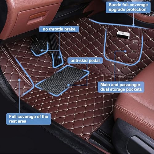 Miniatura 3 de Alfombrillas de diamante compatibles con Volvo XC40 2018-2020, tapetes de cuero delanteros y traseros para automóvil, tapetes resistentes para todo