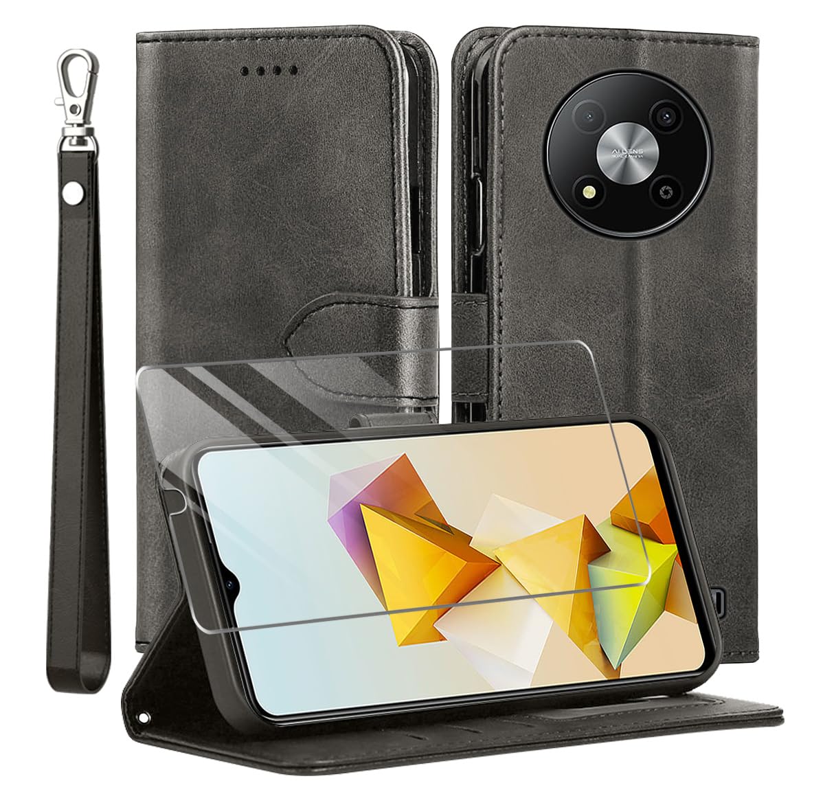 SEAHAI Leder-Hülle Für ZTE Blade A73 4G – Flip Case Mit Ständer Und Kartenfach