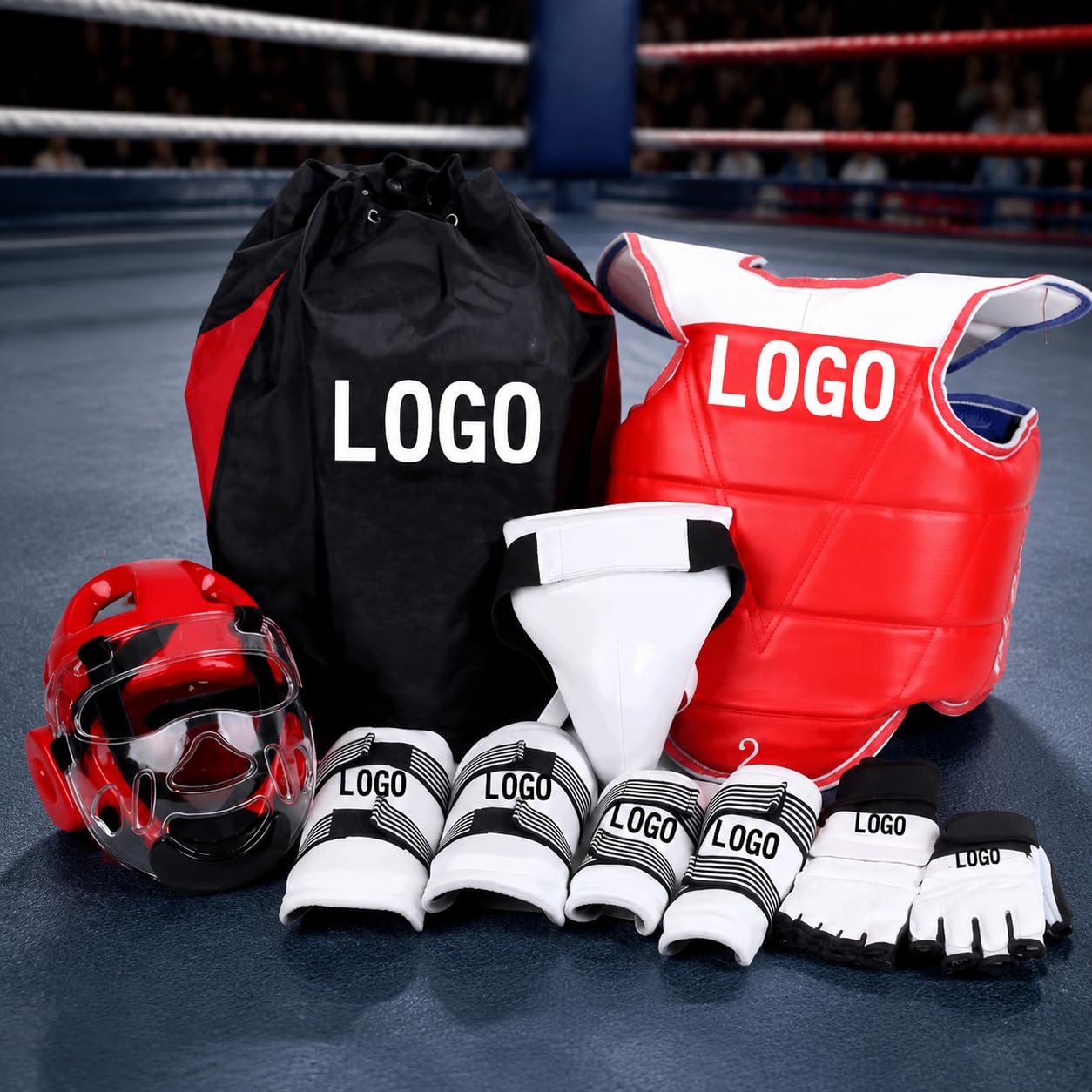 Protección para Sparring y Artes Marciales, Protección , para Rendimiento , Conjunto de Ocho Piezas de patrón Liso para Mujer , XS