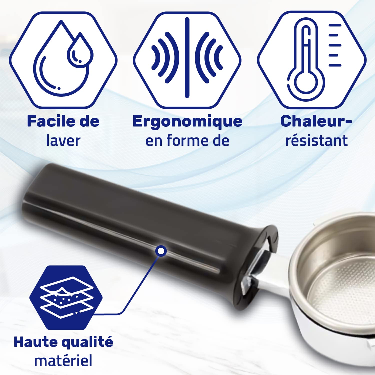 Poignée Porte-filtre Gaggia Pour Machine à Café Carrezza New Baby Class - Réf. 4332037000 - Noir - Neuf