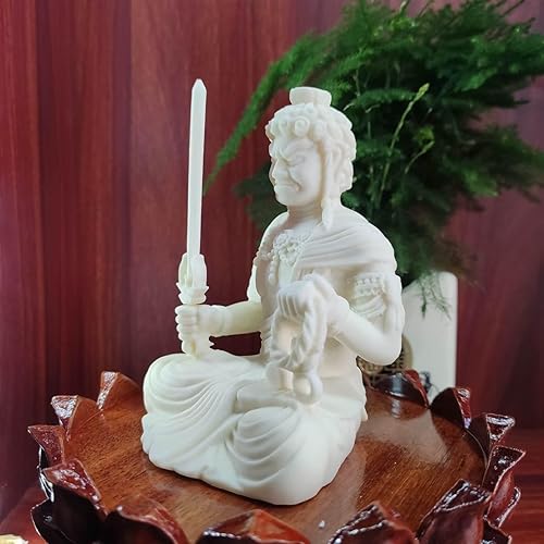 Miniatura 6 de Estatua de Buda de Acala, decoración de Buda de meditación blanca, decoración de oficina en casa, adornos de Feng Shui, regalo de artesanía de la