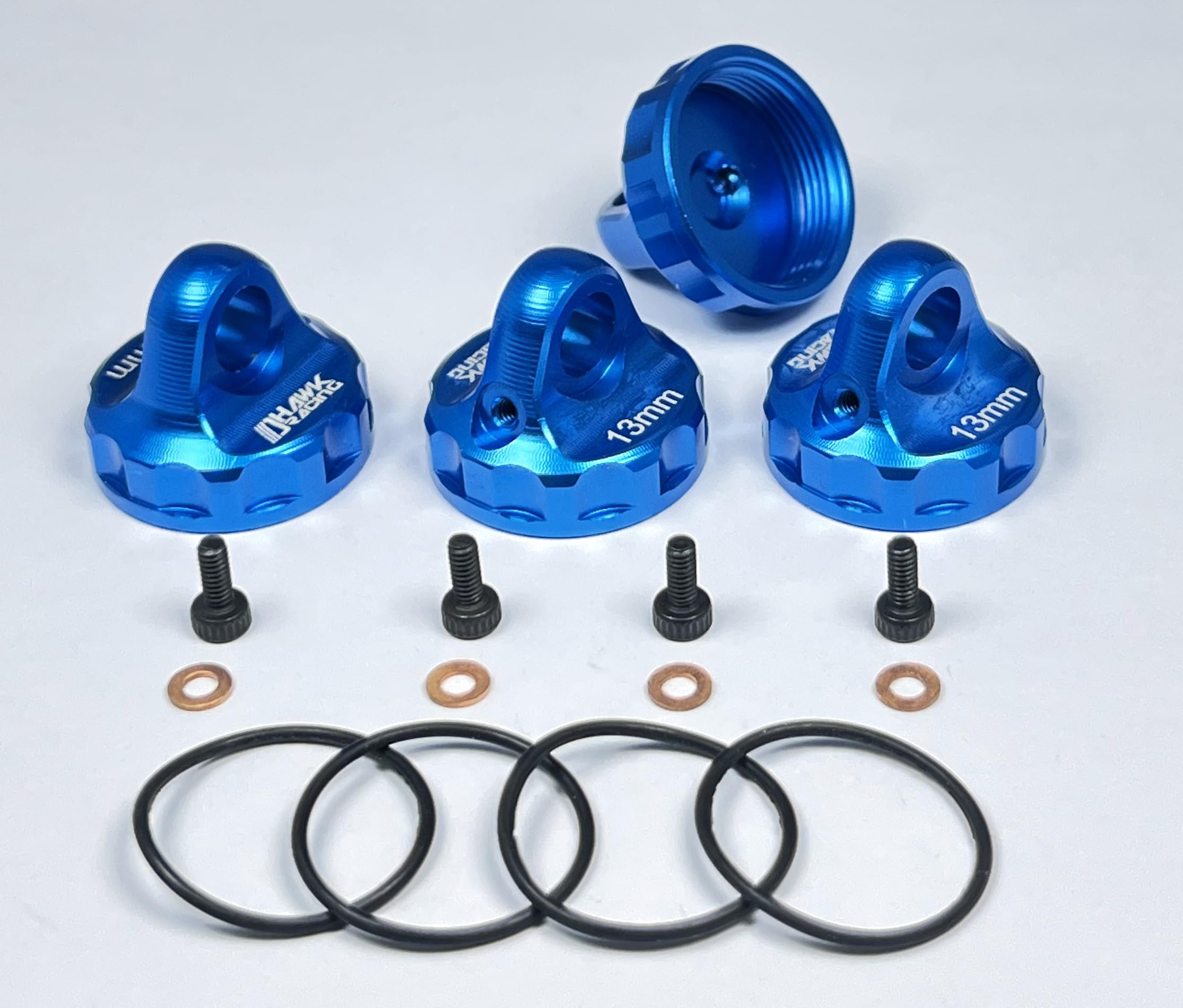 Amazon.com: Dhawk Racing CNC Alloy 13mm Shock Caps (4) Blue for