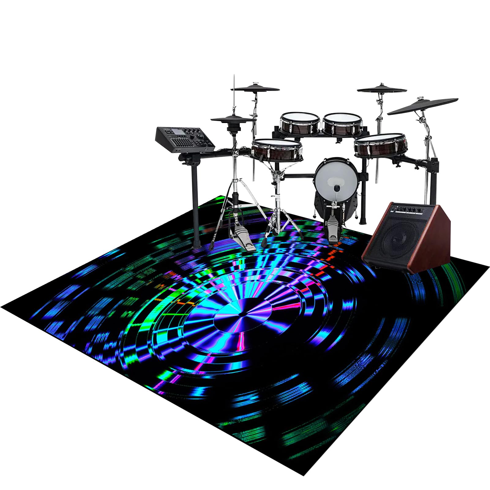 Dywaniki z baterią akustyczną Dywan bębnowy do zestawów perkusyjnych elektronicznych bębnów i innych instrumentów muzycznych antypoślizgowe maty bębnowe mata bębnowa mata na baterie 160 x 120