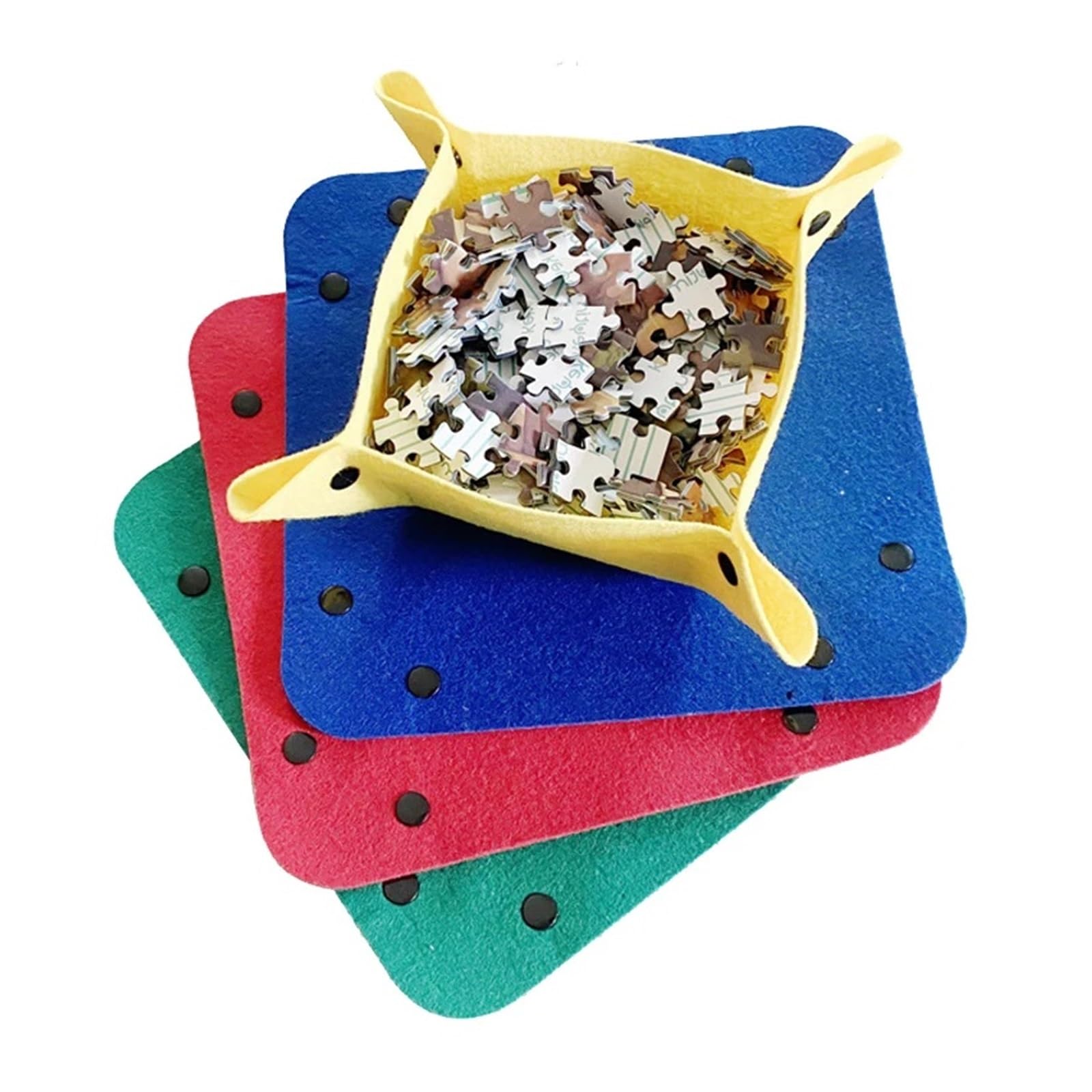 Tappetino portaoggetti for Puzzle da 1000~3000 Pezzi, Arrotolabile, interattivo, Portatile, da Viaggio, Pieghevole, in Feltro, Arrotolabile per Puzzle, Giochi(3000 Black Mat)