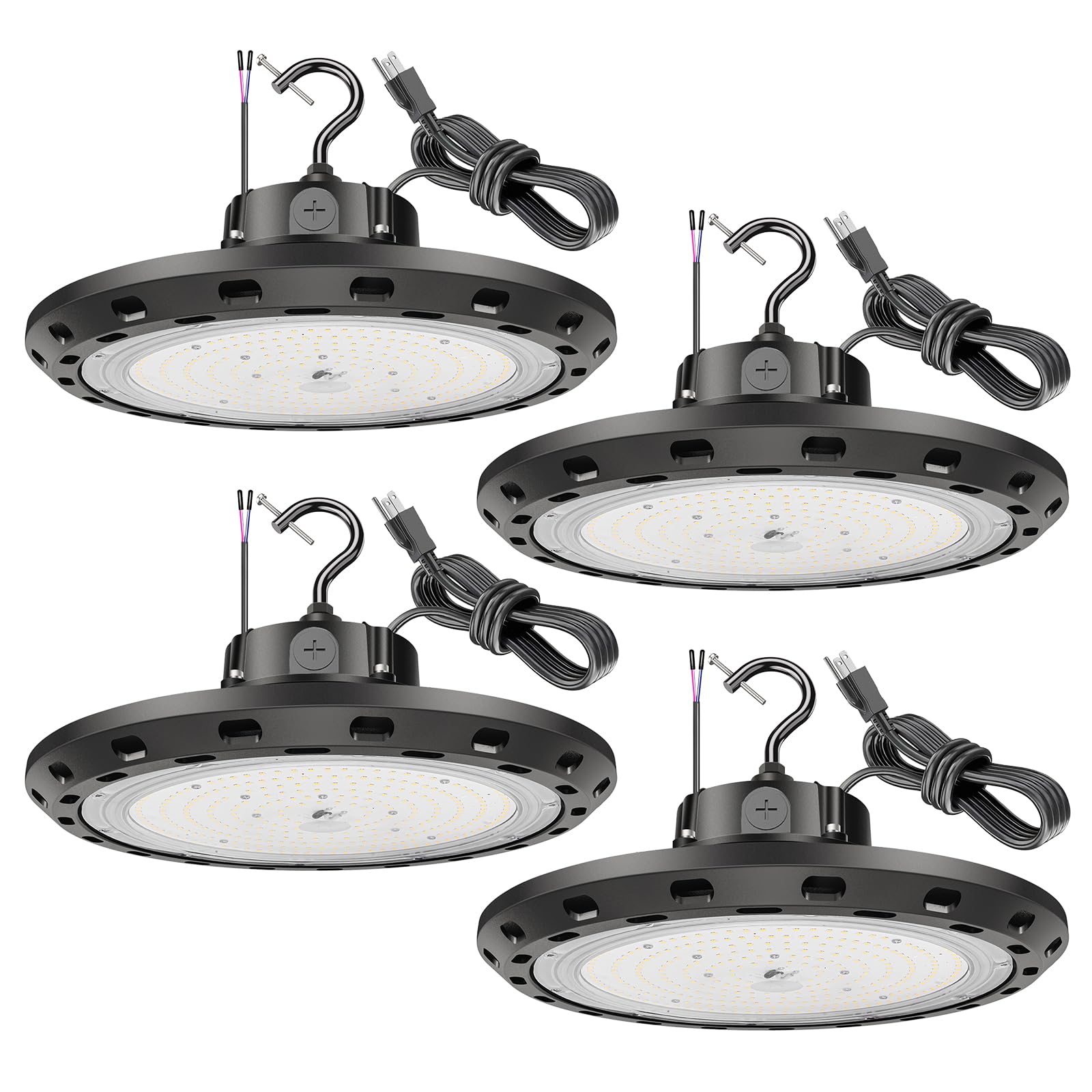 UFO LED High Bay Light 300W 4Pack High Bay Led Shop Lights 45 000LM 5000K Dimmable 6 Cable