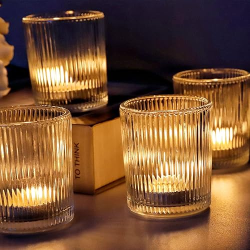 Miniatura 2 de VOHO 24 portavelas transparentes para centros de mesa de boda para mesas, portavelas votivas para velas votivas y velas de té, portavelas de cristal