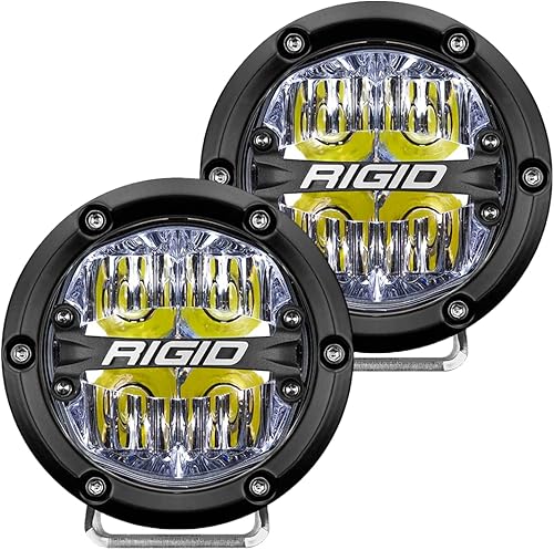 Rigid Industries 36117 360-Series - Luz LED todoterreno de 4 pulgadas para velocidad moderada 20-50 MPH más par de retroiluminación blanca