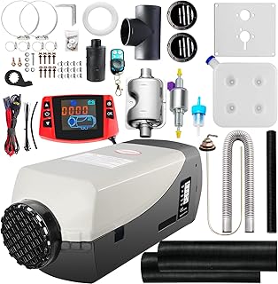 WAYSKA Diesel Heater 12V, 15L Tank, Diesel Air Heater 8KW, Muffler, Diesel Heater with LCD Thermostat Monitor & Remote Control for Trucks, Trailer, Boat and Motor-Home
