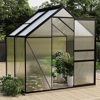 YEZIYIYFOB 4x6x6.7 FT Greenhouse Plastic Shed Green House for Plants Greenhouses for Outdoors Outside Heavy Duty Prefab Ho...