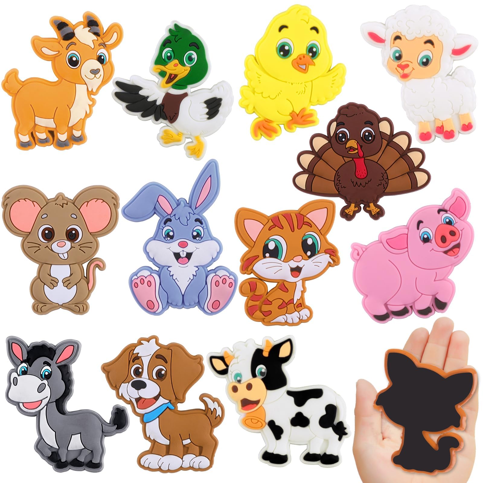 XIMISHOP 12PCS Animal Fridge Magnets for Kids,Cute Cartoon Farm Animals Fridge Refrigerator Magnet for Kids Montessori Educational Fridge Magnets