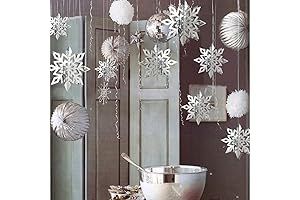 24Pcs Snowflake Christmas Hanging Party Decor Supplies