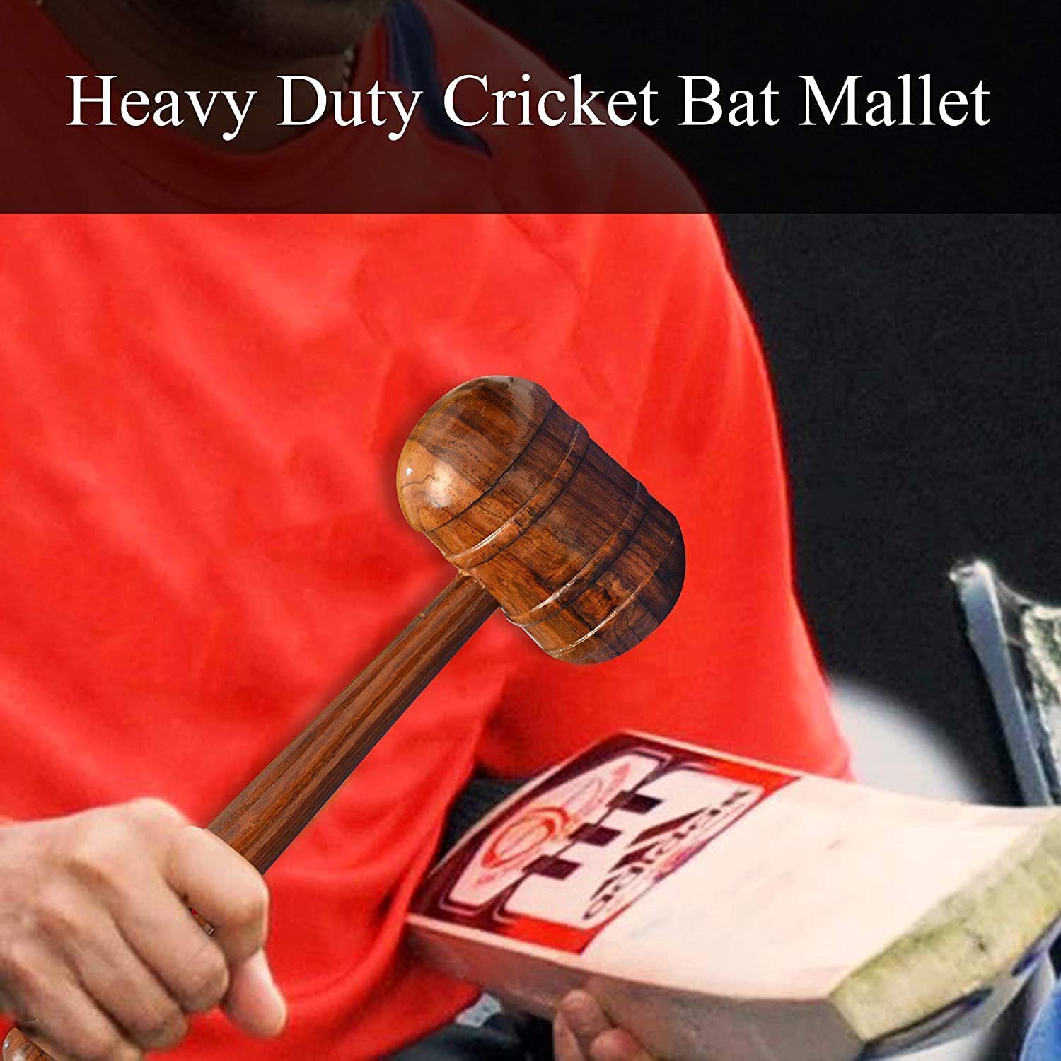 CRAZX Cricket Bat Double Side Knocking Wooden Mallet (Hammer), Natural Colour 3