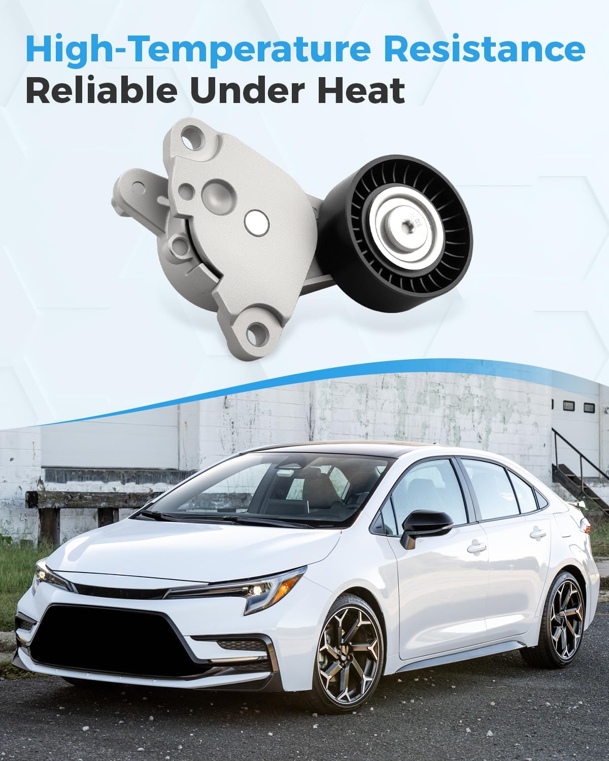 Belt Tensioner 16620-0T040 Fit for Toyota Corolla 1.8L 2020 2021 2022, Engine Serpentine Tensioner Pulley Assembly