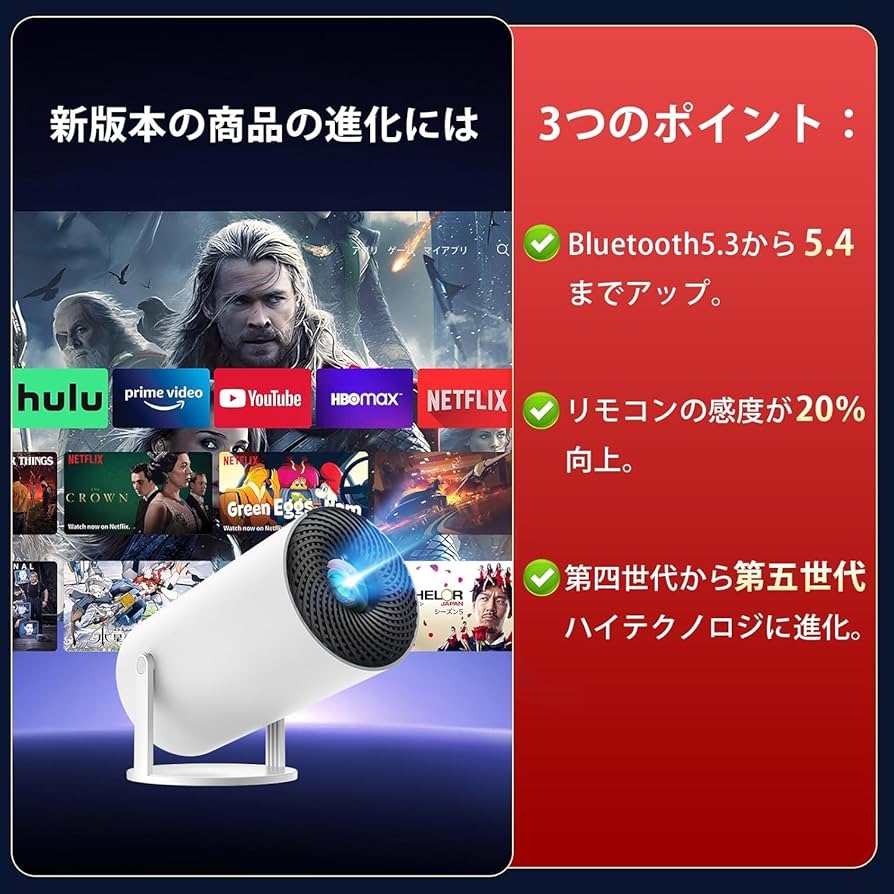 Amazon | プロジェクター 家庭用【2025 Android TV・市販唯一