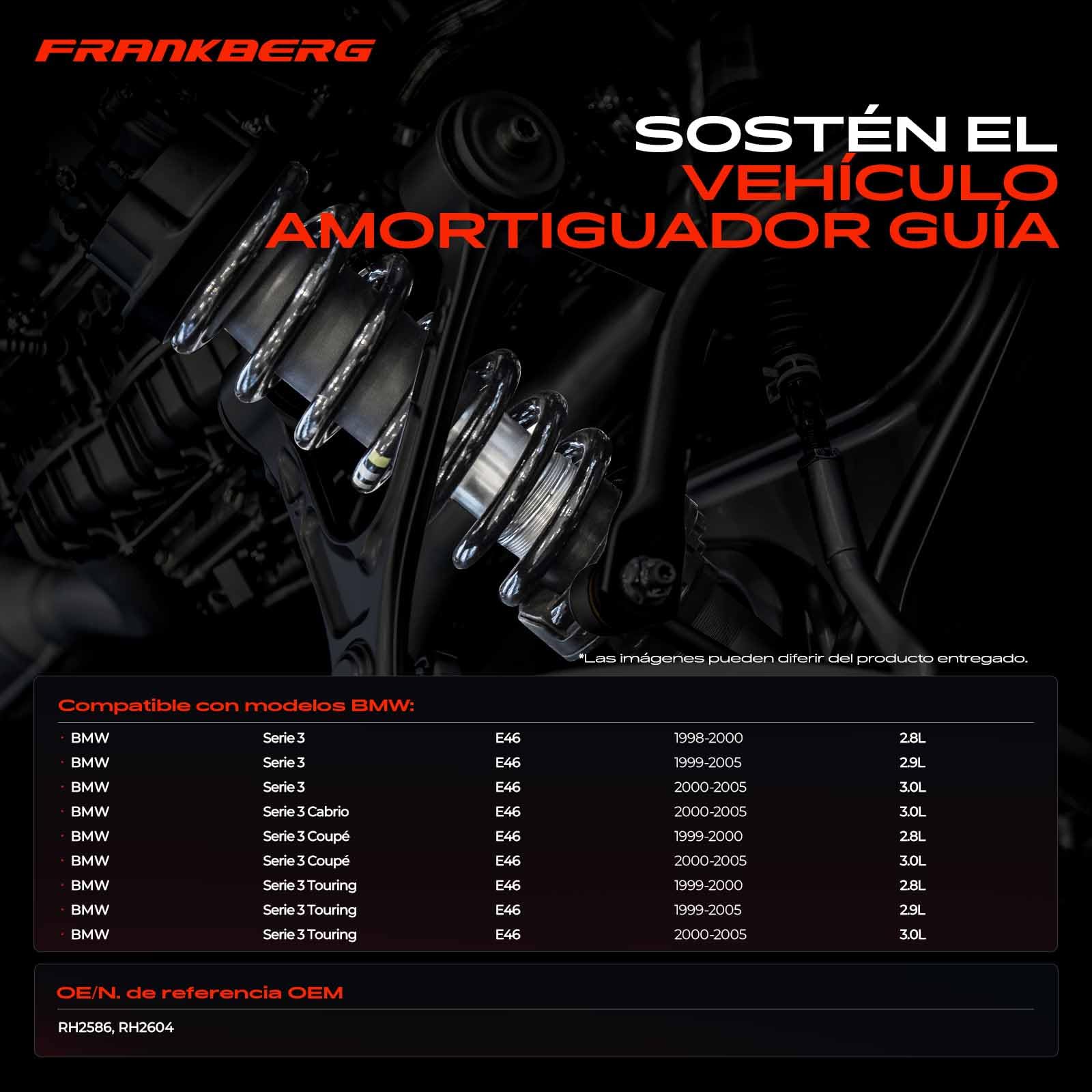 Frankberg 2 muelles de suspensión para el eje delantero (izquierdo y | Compatible con: Serie 3 E46, Serie 3 Coupé E46, Serie 3 Convertible E46, Serie 3 Touring E46