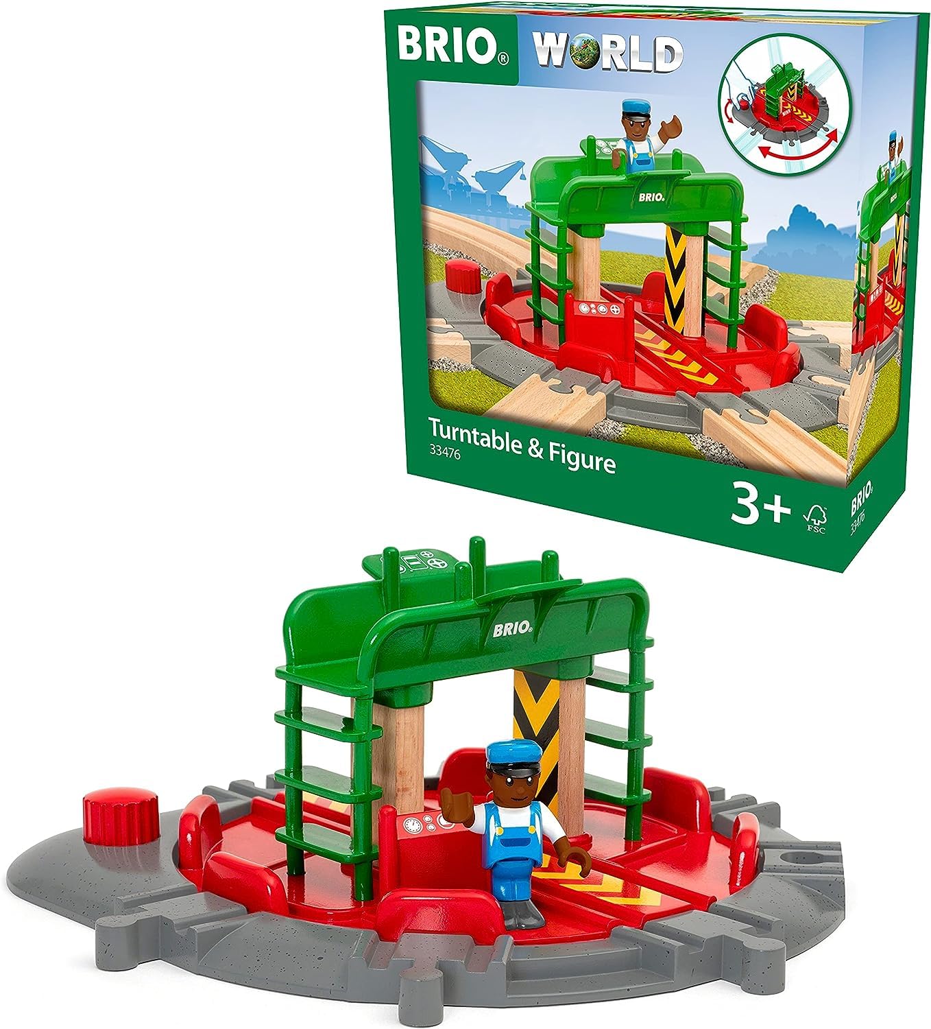 BRIO 33476 Lok-Drehscheibe mit Kontrollbrücke