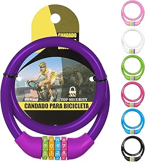 Ainiv Children's Bicycle Combination Cable Lock, 65 cm Bicycle Lock, Combination Lock, Anti-Theft Cable Lock, Code Combination, 4 Digit Combination Code, Secure Anti-Theft Bicycle Lock (Pink)
