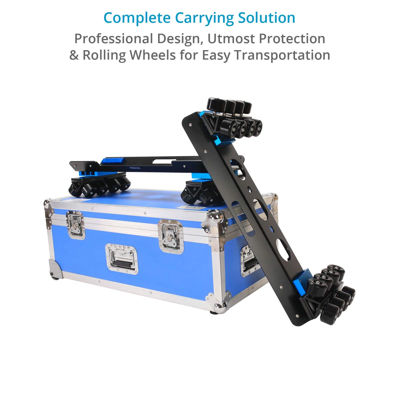Kit Proaim Skateboard Plus para Sistemas de Dolly en Puerta | Compatible con vías de 22,5–27", soporta hasta 680 kg y funciona en pistas rectas o curvas.