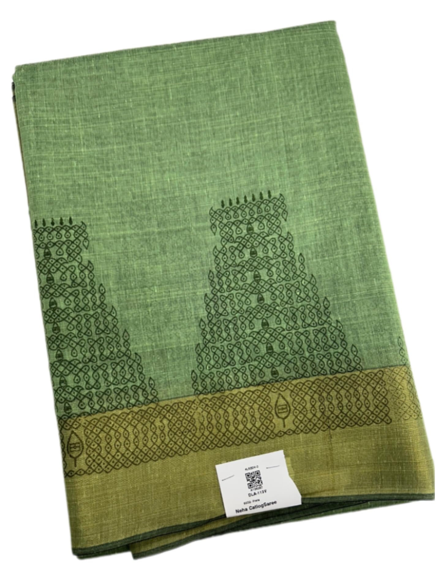 Silk Cotton Temple Printed Saree with Kolam Design | Traditional Ethnic Wear with Blouse-picture-23