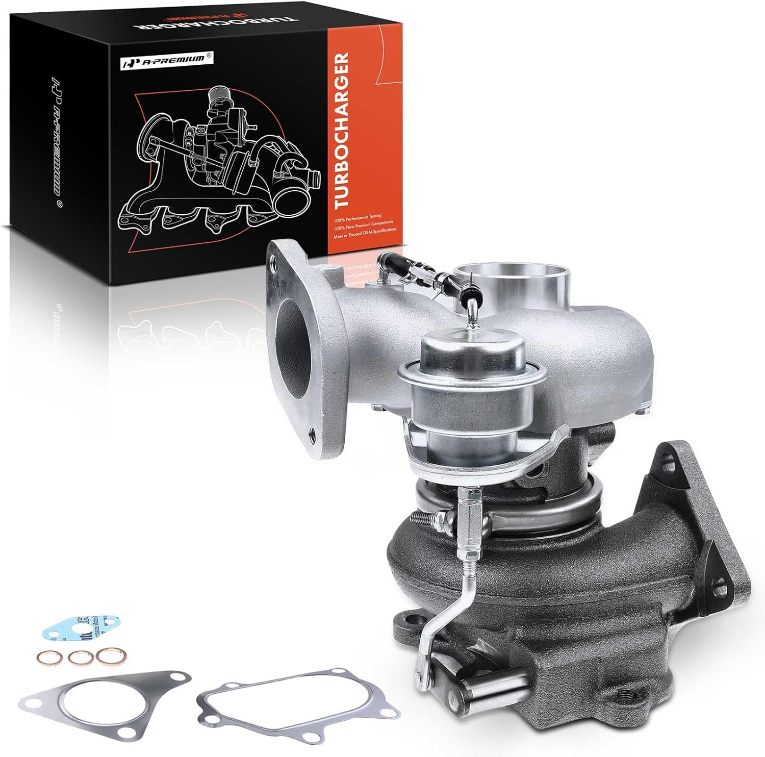 A-Premium Complete Turbo Turbocharger Kit, with Wastegate Actuator & Gasket, Compatible with Subaru Impreza 2008-2014, Legacy, Outback 2005-2009, WRX 2013-2014, 2.5L, Replace# VF52, 14411-AA800