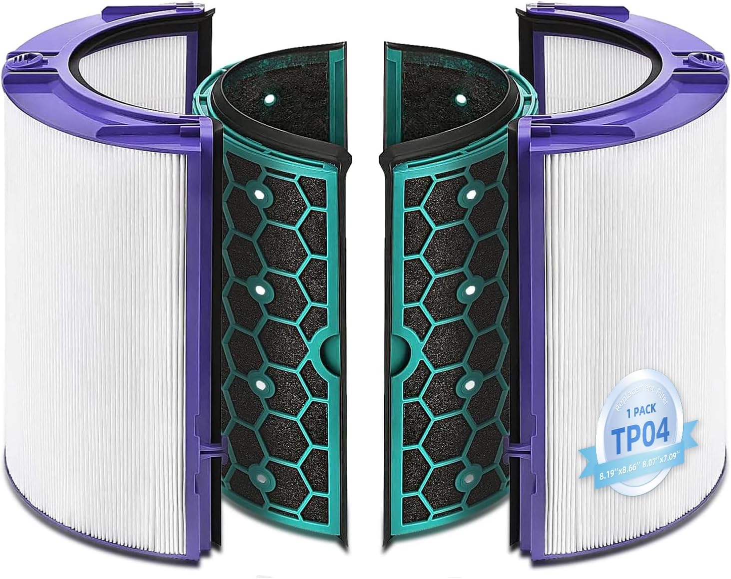 TP04 Replacement Air Purifier Filter Compatible With Dyson HP04 TP04 DP04 TP05 DP05 Activated Carbon Filter High-Efficiency Air Cleaner (1-Pack)