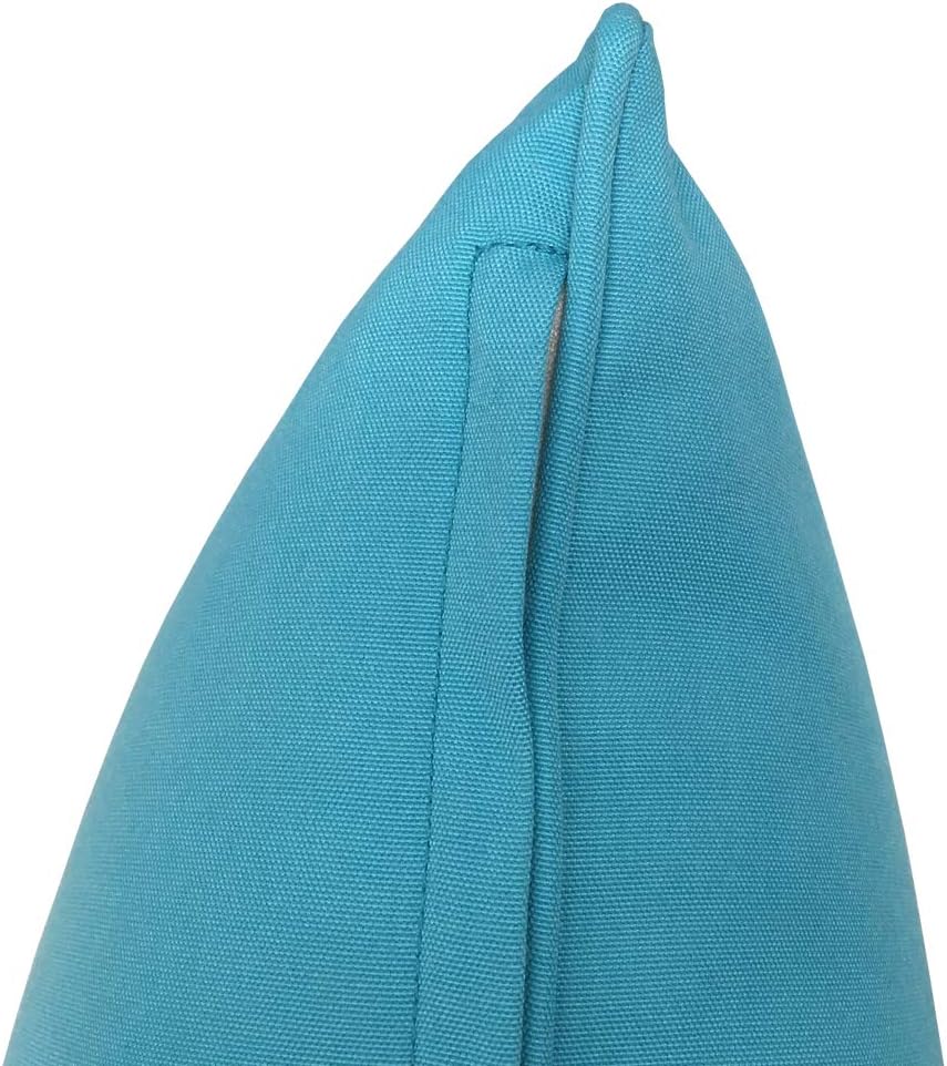 Vanteriam 2 Pack Decorative Outdoor Solid Waterproof Throw Pillow Cover with Piping, Accent Pillow case for Outdoor Patio Furniture Set, Square 18''x18'' Sky Blue