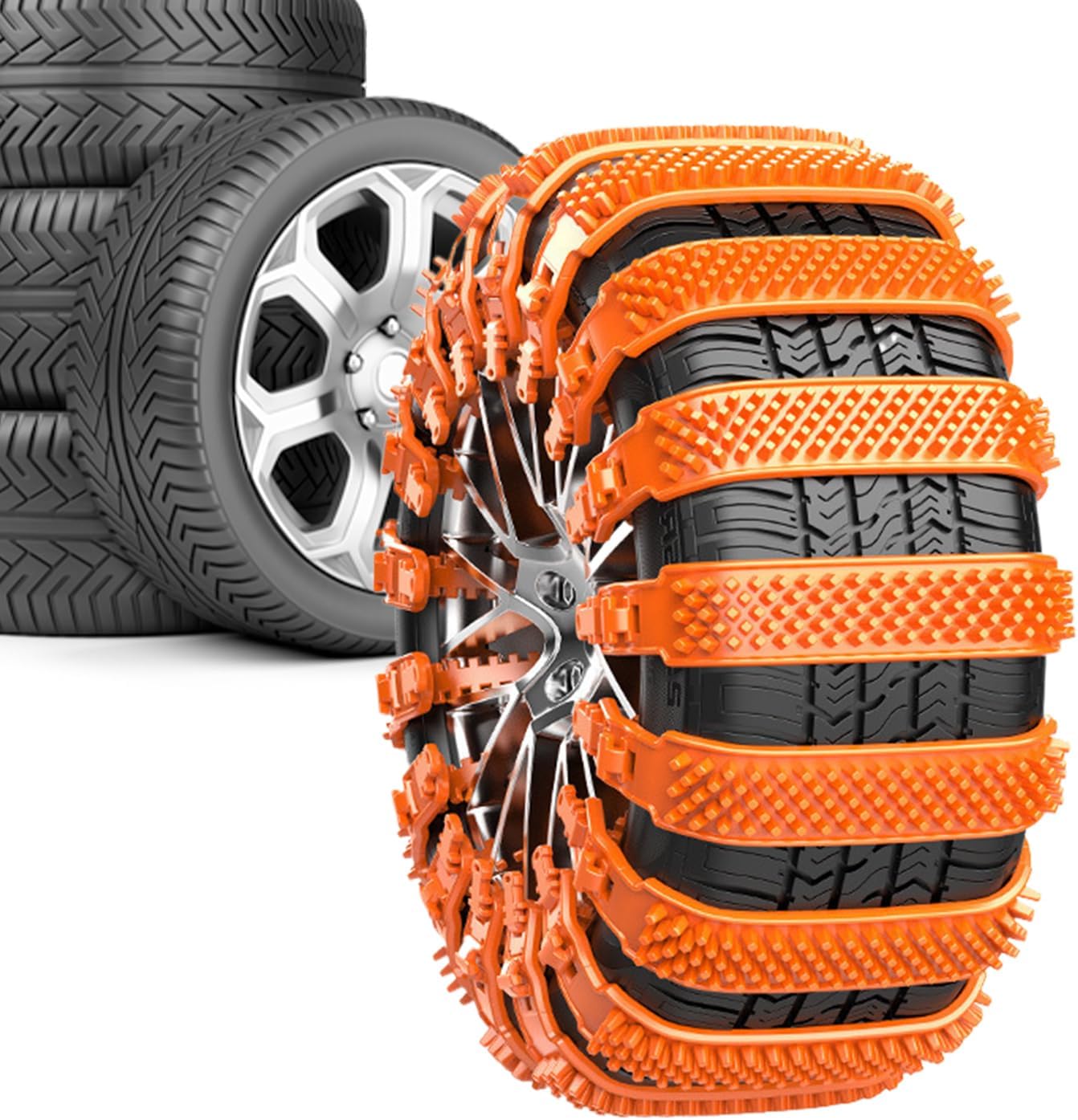 Snow Chains for Car Tires 10piece Heavy-Duty Wheel Ties Belts