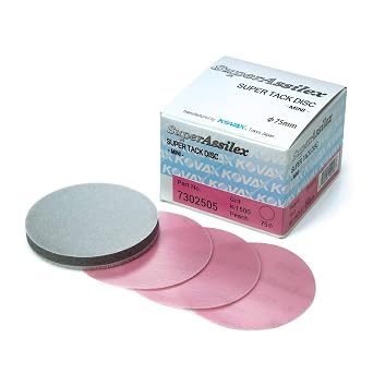 Super Assilex Flexible 3 inch Sanding Discs, PEACH K-1500, Hook & Loop, 730-2505, 50 Discs + Interface Pad
