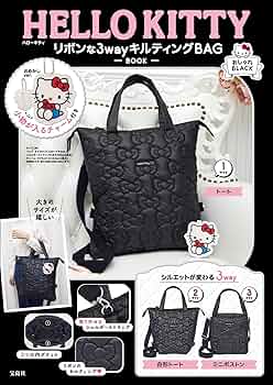 ちら ママ 出品 Hello Kitty 黒 ハンドバッグ リボン付き ちら ママ