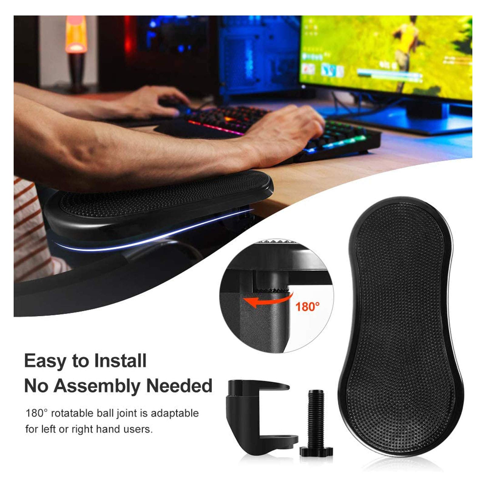 Cuscino per poggiabraccia per computer da massaggio, estensore per poggiapolsi girevole regolabile ergonomico per gomito, supporto per braccio mouse tastiera home office per rilasciare lo stress ed