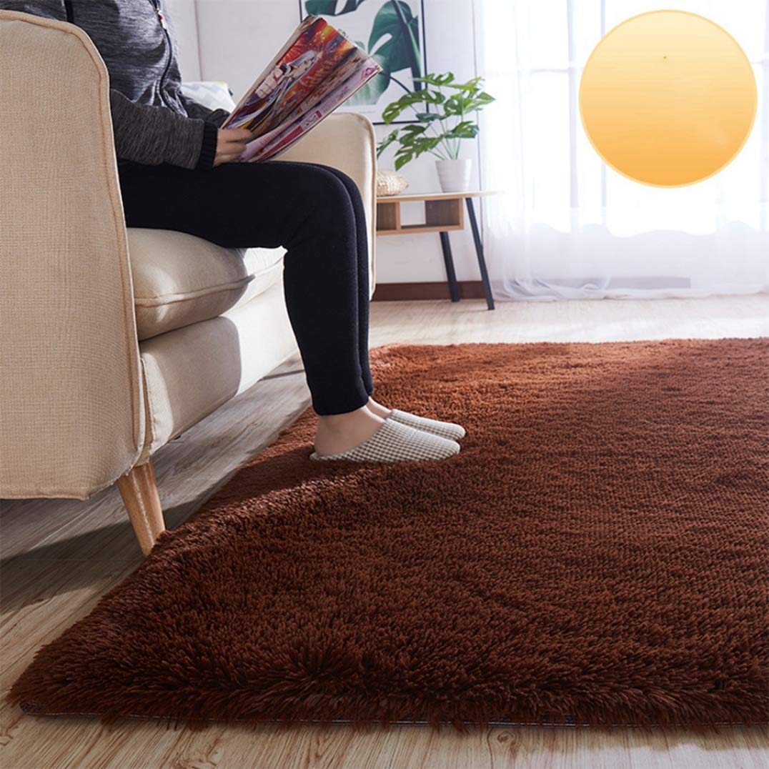 IKEA 牛革 ダークブラウン 大型サイズ　ラグ　毛　動物　ラグ Amazon｜洗える ラグ 1畳 1.5畳 100*160cm ラグマット ダークブラウン