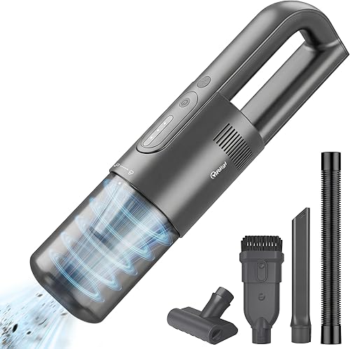 Aspiradora de mano inalámbrica, 5 en 1, aspiradora portátil inalámbrica de 30 minutos, rápida y recargable, motor sin escobillas, 19000 Pa fuerte