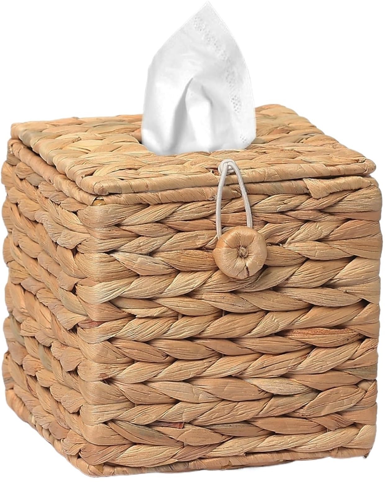 Tissue Box Holder With Flip-Open Top, Cover Rectangular, Rattan Wicker Rectangle Tissues For Living Room,Dining Table(Size-Square)
