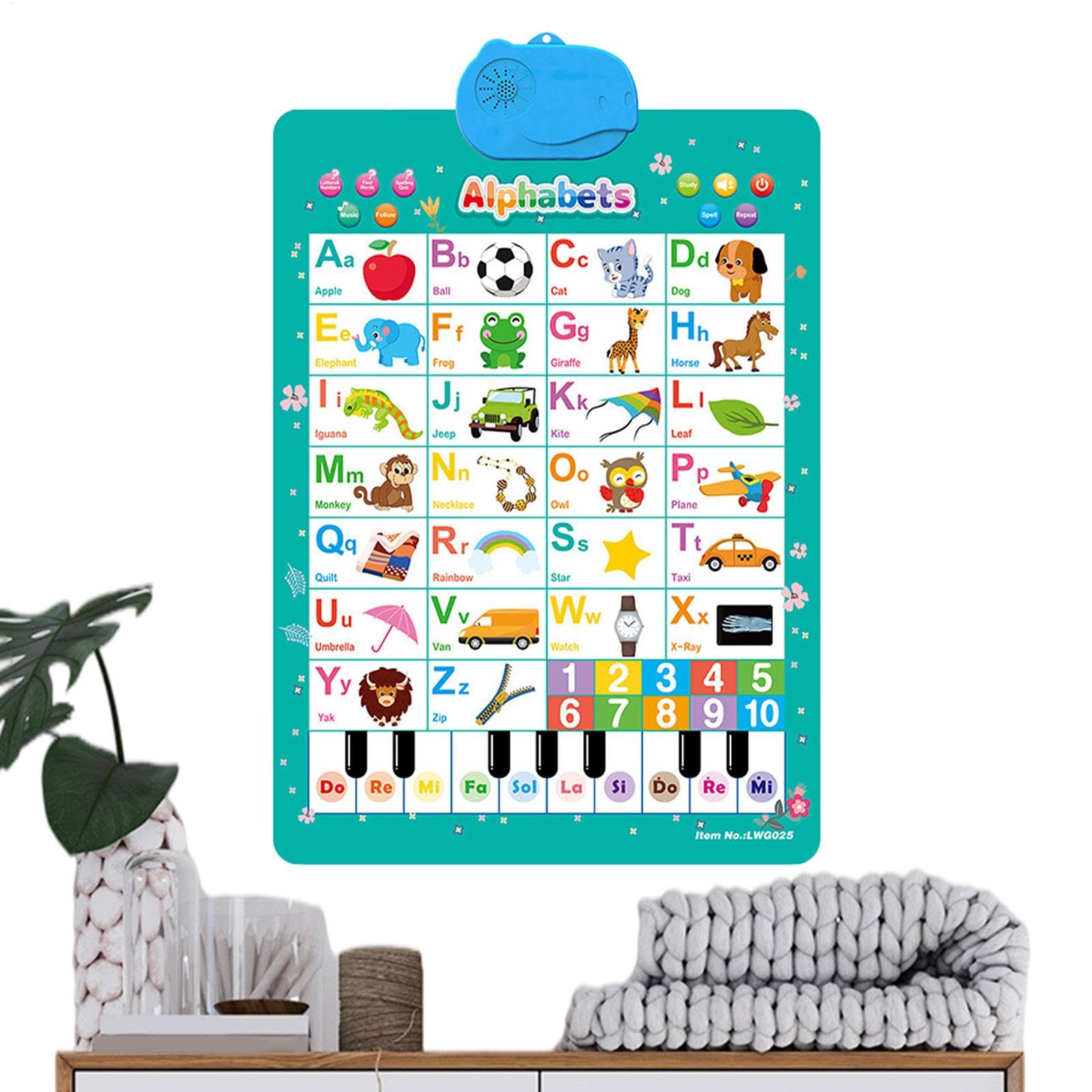 Sound Wall Phonics Chart, Interactive Educational Colorful Sound Posters, Electronic Alphabet Pronunciation Learning Chart for Preschool, Kindergarten, Boys and Girls