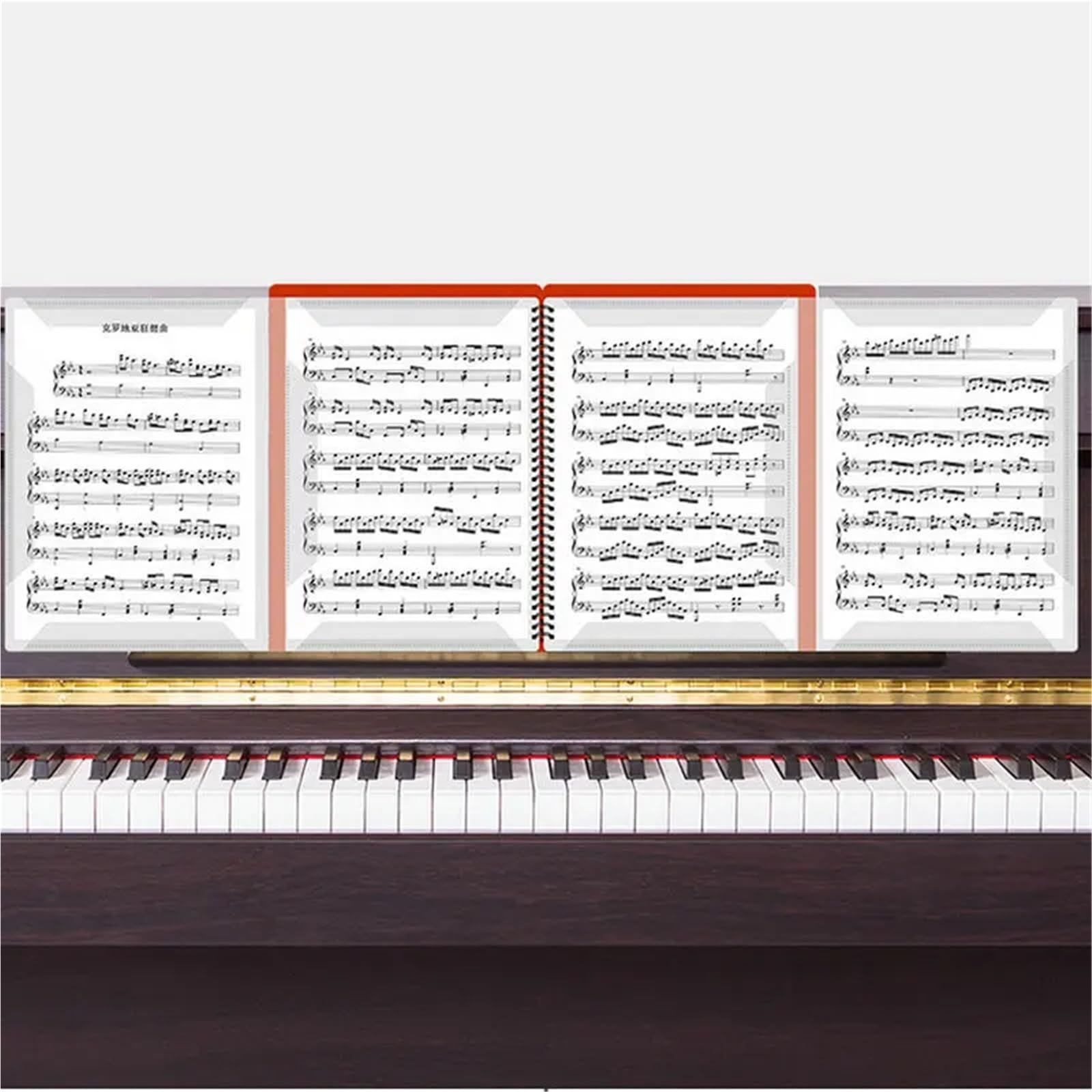 Carpeta de partituras Piano A4, partición musical, carpeta for musicales, libro hojas música en expansión cuatro páginas Para Partituras(Purple)
