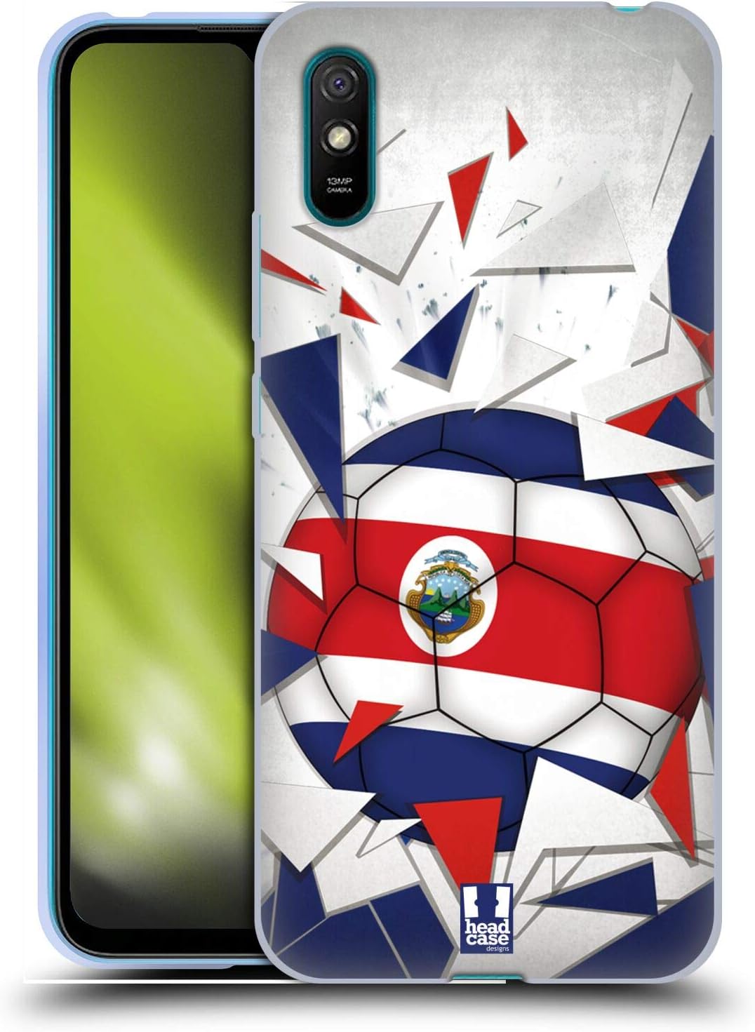 Head Case Designs Costa Rica Disyuntor de fútbol Caso Funda de Gel Suave Compatible con Xiaomi Redmi 9A / Redmi 9AT