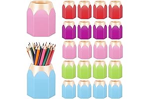 Yeaqee 20Pcs Pencil Shaped Pen Holders Bulk Pencil Storage Organizer