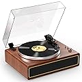 All-in-one Record Player Turntable with Built-in Speakers Vinyl Record Player Support Wireless Playback Auto Stop 33&45 