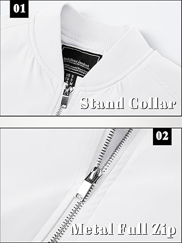 Vista 5 de TACVASEN Chaqueta ligera para hombre, casual, para primavera, otoño, rompevientos, con cremallera, con bolsillo