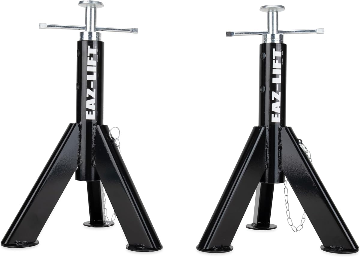 Camco Eaz-Lift Telescopic RV Jack, Set of 2 - Adjustable from 16-inches to 30-inches - Constructed of Durable Steel & Powder Coated - Features a 6,000 lb. Load Capacity - 48864