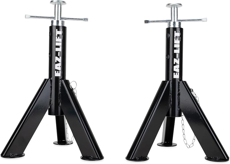Camco Eaz-Lift Telescopic RV Jack, Set of 2 - Adjustable from 16-inches to 30-inches - Constructed of Durable Steel & Powder Coated - Features a 6,000 lb. Load Capacity - 48864