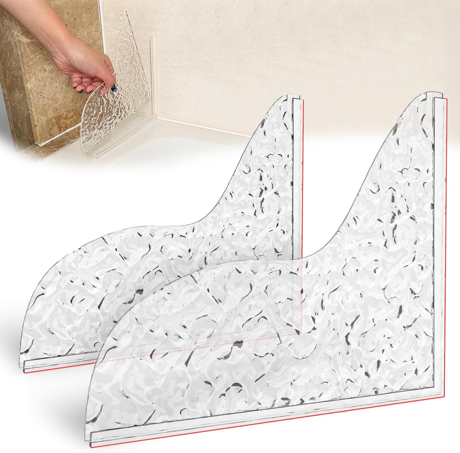 OYANIMO 2 Pcs Shower Splash Guard with Adhesive, Acrylic