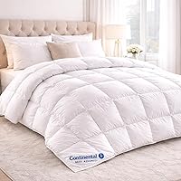 Vista 1 de Continental Bedding Serenity - Edredón de plumón de ganso blanco húngaro, 700 rellenos de potencia, peso de verano, estructura de caja deflectora